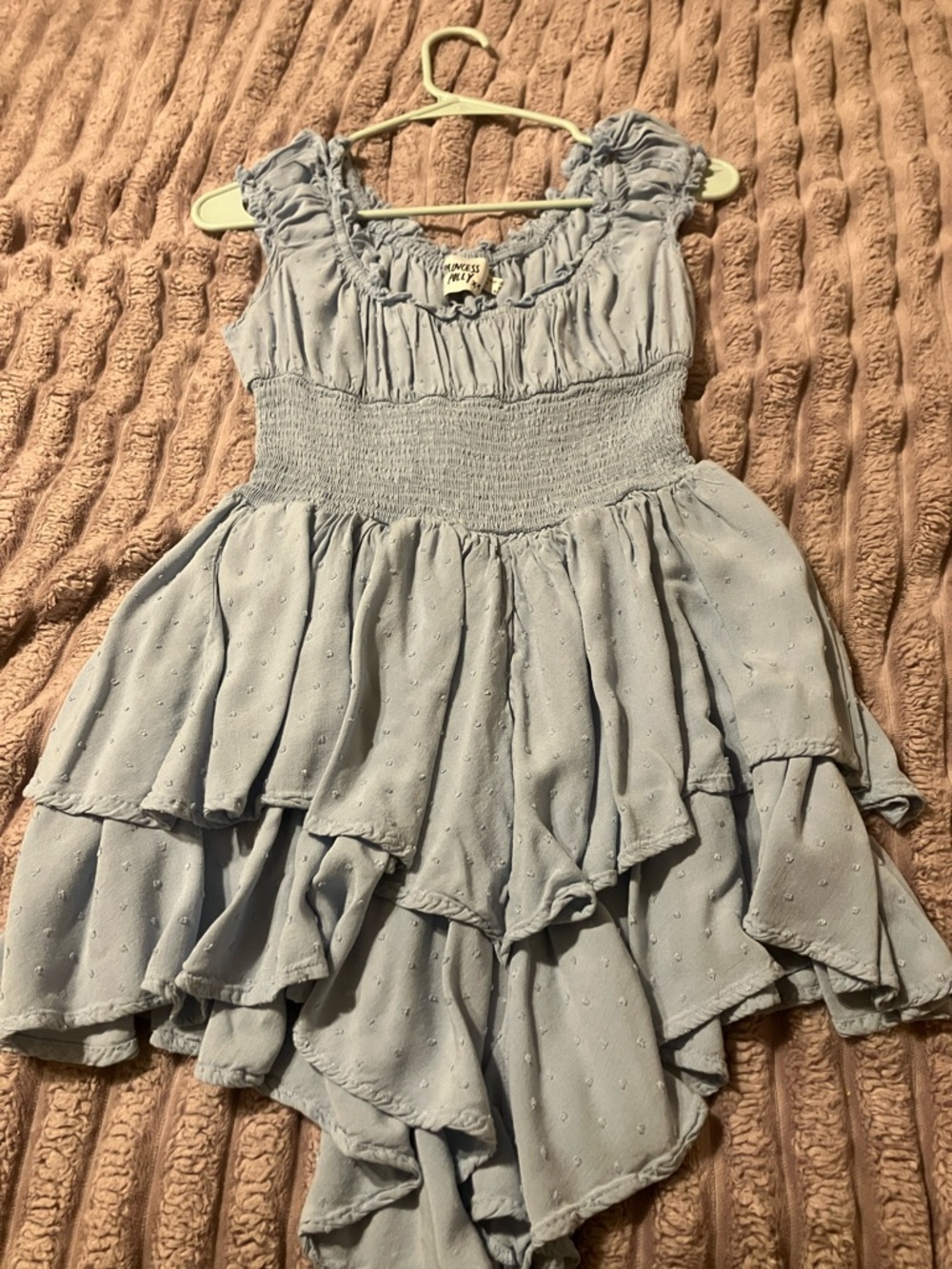 Princess Polly Powder Blue Ruffled Sundress with Smocked Waist